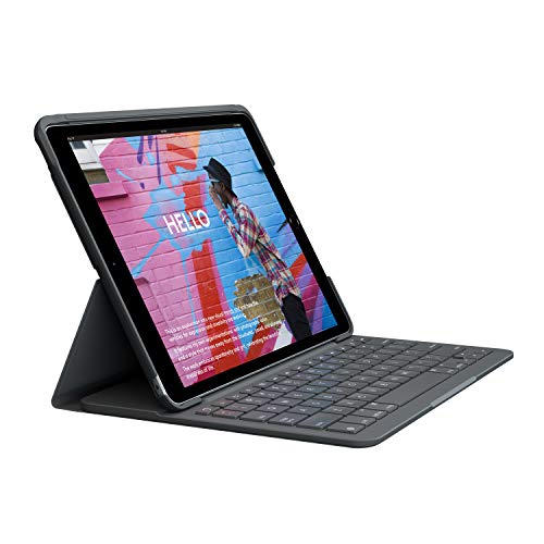 【200円引クーポン付】 ロジクール iPad 10.2 インチ 対応 第7世代 キーボード アイパッド iK1055BK グラファイト SLIM FOLIO 薄型 送料無料