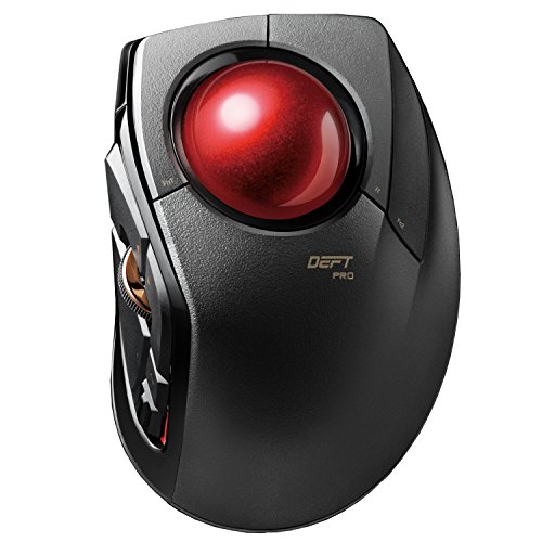 【200円引クーポン付】 エレコム マウス 有線/ワイヤレス/Bluetooth トラックボール人差指 中型ボール 8ボタン チルト機能 ブラック 送料無料