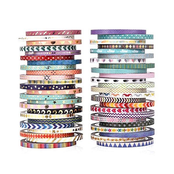 【ポイント2倍】 【300円引クーポン付】 48巻セット マスキングテープ 大量 マステ ロール 細幅 3ミリ 3mm ほそい 細い ラッピング ギフト デコレ...