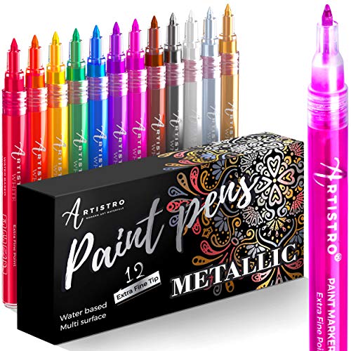  Metallic Paint Pens メタリック ペイントペン ロックペインティング 石 小石 セラミック ガラス 木 布 生地 送料無料