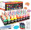 【ポイント2倍】 【200円引クーポン付】 Shuttle Art 布用絵の具 3D 立体 45色セット 30ml 落ちない 布えのぐ メタリックカーラー 送料...