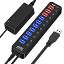 【200円引クーポン付】 USB3.0ハブ 電源付き atolla 7ポート5Gbps高速 USBハブ3.0 の 拡張+ 4充電ポート USB Hub 送料無料