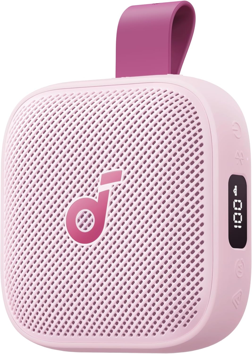 Anker Soundcore Boom Go 3i (Bluetooth スピーカー)【最大40時間再生 / 15W出力 / IP68防塵・防水規格/小型/ストラップ付属/ディスプレイ搭載/モバイルバッテリー機能/アプリ対応/USB-C充電/重低音】ピンク
