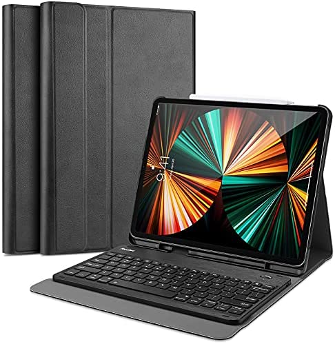 【200円引クーポン付】 ProCase iPad Pro 12.9 キーボード付きケース アップル アイパッド 5世代 2021、[Apple Pencilの収納と充電に対応] 送料無料