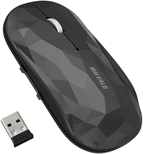 【200円引クーポン付】 バッファロー BUFFALO 薄型 5ボタン 無線 BlueLEDマウス ジオメトリー ブラック BSMBW535GBK 送料無料