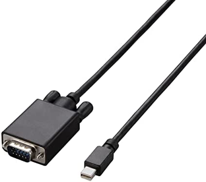 MiniDisplayPortをD-Sub15ピンに変換するMiniDisplayPort-D-Sub15ピン変換ケーブルです。MacなどのMiniDisplayPort端子搭載パソコンとD-Sub15ピン入力端子を持つプロジェクターなどに接続するケーブルです。本製品をお使いいただくことで変換アダプターを使わずに、すっきり配線することができます。サビなどに強く信号劣化を抑える金メッキピンを採用しています。外部ノイズの干渉を抑える3重シールドケーブル採用しています。＜店内2点以上お買上げでさらに200円引クーポン進呈＞ エレコム Mini DisplayPort-VGA変換ケーブル/1m/ブラック 送料無料 MiniDisplayPortをD-Sub15ピンに変換するMiniDisplayPort-D-Sub15ピン変換ケーブルです。MacなどのMiniDisplayPort端子搭載パソコンとD-Sub15ピン入力端子を持つプロジェクターなどに接続するケーブルです。本製品をお使いいただくことで変換アダプターを使わずに、すっきり配線することができます。サビなどに強く信号劣化を抑える金メッキピンを採用しています。外部ノイズの干渉を抑える3重シールドケーブル採用しています。
