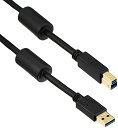 【200円引クーポン付】 エレコム USBケーブル B USB3.0 (USB A オス to USB B オス) フェライトコア 3m ブラック 送料無料