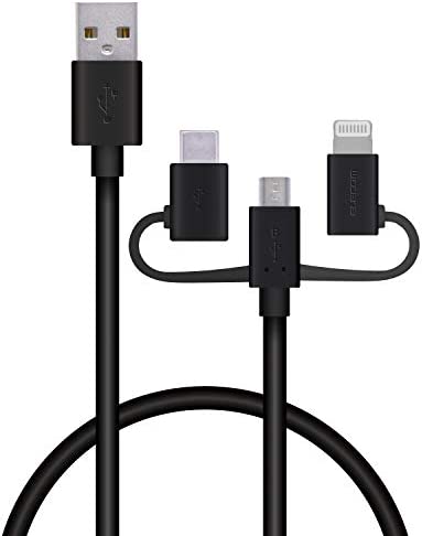 Rakuten - 【ポイント2倍】 【クーポン付】 エレコム スマホ用 USBケーブル 3in1 ( microUSB+Type- アイフォン C+Lightning ) iPhone 13 送料無料