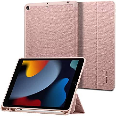 【ポイント2倍】 【500円引クーポン付】 Spigen iPad 第9世代 ケース 10.2 インチ 第8世代 第7世代 対応 三つ折り スタンド ペン収納 オートスリープ ファブリック カバー 全面 保護 軽量 耐衝撃 すり傷 防止 アーバンフィット ACS01061（ローズ・ゴールド） 送料無料