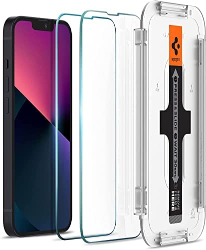 【ポイント2倍】 【200円引クーポン付】 Spigen EZ Fit ガラスフィルム iPhone 14、iPhone 13、iPhone 13 Pro シュピゲン 用 貼り付けキット付き センサー保護タイプ iPhone 14、iPhone13、iPhone13Pro 対応 保護 フィルム 2枚入 送料無料