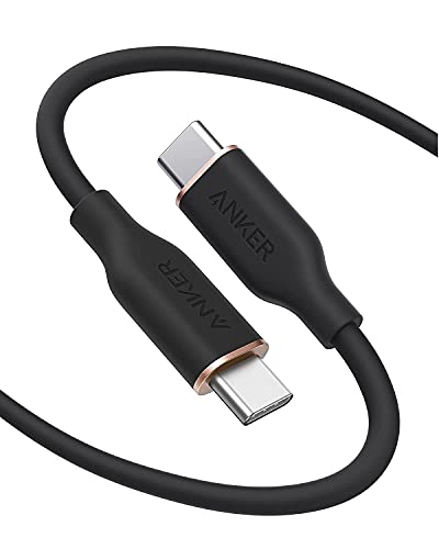 【200円引クーポン付】 アンカー Anker PowerLine III Flow USB-C USB-C ケーブル Anker絡まないケーブル 100W 結束バンド付き USB PD対応 シリコン素材採用 Galaxy iPad Pro MacBook Pro/Air 各種対応 (1.8m ミッドナイトブラック) 送料無料