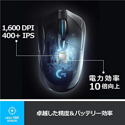 【ポイント2倍】 【200円引クーポン付】 Logicool G ゲーミングマウス 無線 G703h HEROセンサー LIGHTSPEED ワイヤレス エルゴノミクス 送料無料