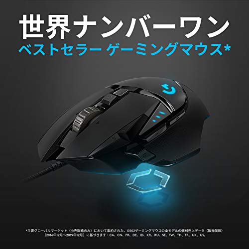 【200円引クーポン付】 Logicool G ゲーミングマウス G502 HERO 有線 11個プログラムボタン HERO16Kセンサー 送料無料