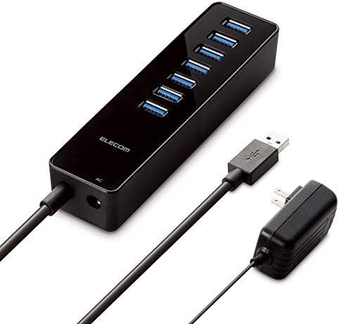 【ポイント2倍】 【クーポン付】 エレコム USB3.0 ハブ 7ポート ACアダプタ付 セルフパワー マグネット付 MacBook / Surface Pro / 送料無料