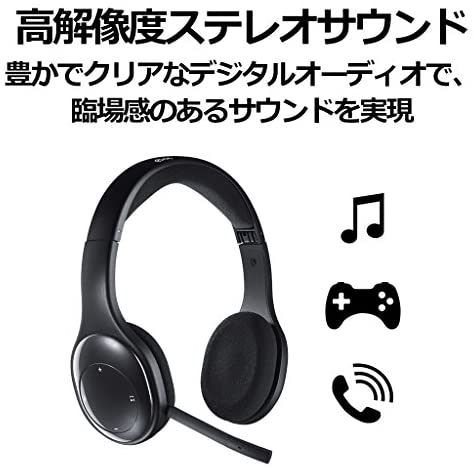 ロジクール ヘッドセット パソコン用 H800r ステレオ USB レシーバー経由ワイヤレス / Bluetooth 接続 充電式