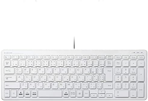 【200円引クーポン付】 エレコム キーボード 有線 パンタグラフ コンパクトキーボード ホワイト TK-FCP097WH 送料無料