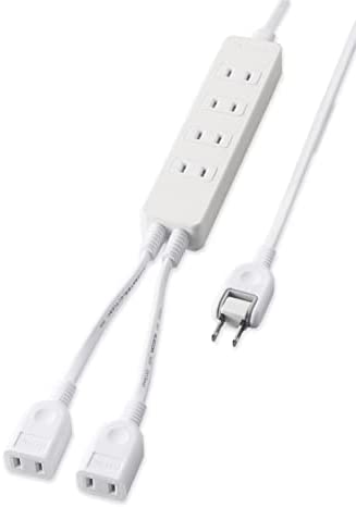 【200円引クーポン付】 エレコム 電源タップ 独立差込口付き 4個口 + 2個口 3m ほこりシャッター ホワイト T-ADR5-2630WH 送料無料