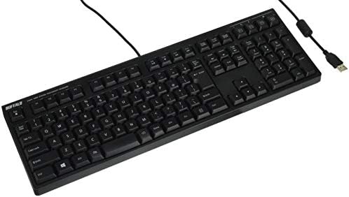 【200円引クーポン付】 BUFFALO ハイクオリティモデル ディープストロークパンタグラフキー搭載 有線キーボード ブラック BSKBU515BK 送料無料