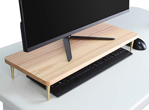 【500円引クーポン付】 木製 モニター台 机上ラック キーボードトレイ 卓上ラック パソコンスタンド 自然木 送料無料