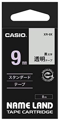 純正 カシオ ネームランド テープ 9mm 透明 XR-9X 送料無料