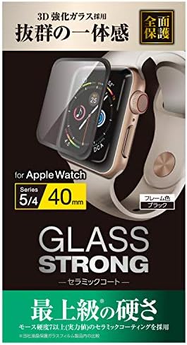 エレコム Apple Watch フルカバーガラスフィルム セラミックコート SE Series 6 / 5 / 4 [ 40m