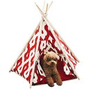 【1,000円クーポン付】 ペットティピーテント Sサイズ ペットテント ペットハウス 犬 猫 KL-TENT-S (G.RED) 送料無料