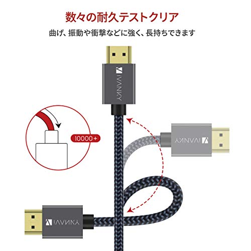 【ポイント2倍】 【クーポン付】 HDMI ケーブル3M/4K対応/スリム端子iVANKY プレミアムHDMI2.0規格 18gbps 送料無料 3