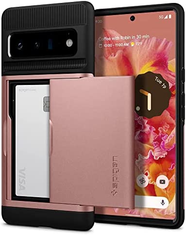 Rakuten - 【ポイント2倍】 【クーポン付】 Spigen Pixel6 Pro ケース 手帳型 収納ケース カードケース 2重構造 耐衝撃 シュピゲン 米軍MIL規格取得 落下防止 IC カード ポケット パスケース スリム・アーマー CS ACS03460 (ローズ・ゴールド) 送料無料