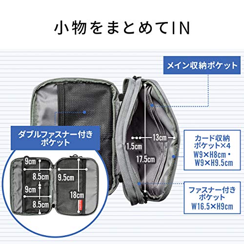 【ポイント2倍】 【クーポン付】 トラベルポーチ ガジェットポーチ 旅行 出張 便利グッズ ケーブル モバイルバッテリー 収納ポーチ Mサイズ ネイビー 送料無料 moderatoshop-10048526 モデラート ガジェットショップ サンプル画像2