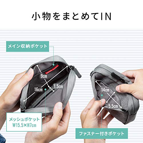 【ポイント2倍】 【クーポン付】 トラベルポーチ ガジェットポーチ 旅行 出張 便利グッズ ケーブル モバイルバッテリー 収納ポーチ Sサイズ グレー 送料無料 moderatoshop-10048507 モデラート ガジェットショップ サンプル画像2