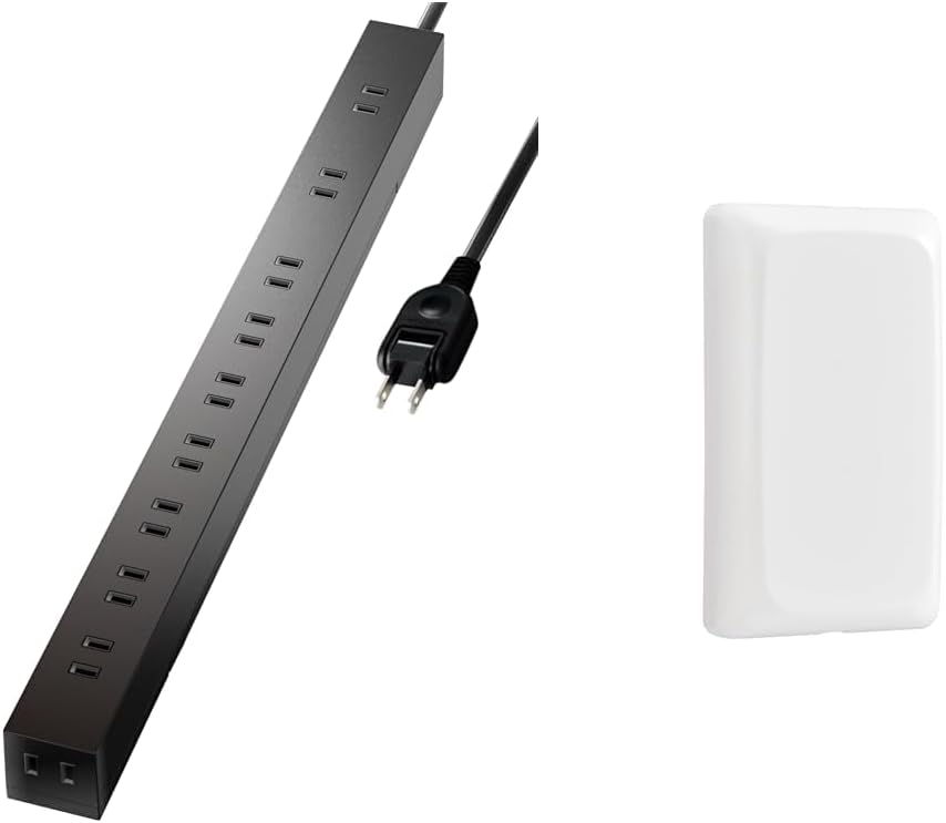 Rakuten - 【ポイント2倍】 【クーポン付】 【コンセントカバーセット】エレコム 電源タップ 雷ガード 10個口 ほこりシャッター付 固定&吊下可能な回転パーツ付き 3m ブラック ECT-0103BK＆エレコム コンセントカバー 差し込みタイプ 薄型 スイングプラグ専用 TWCVR01WH 送料無料