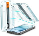 【200円引クーポン付】 Spigen EZ Fit ガラスフィルム iPhone 15 シュピゲン 用 貼り付けキット付き iPhone15 対応 保護 フィルム 送料無料
