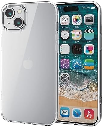 Rakuten - 【ポイント2倍】 【クーポン付】 エレコム iPhone15 Plus ケース 耐衝撃 衝撃吸収 ハイブリッド素材 四つ角エアークッション ストラップホール付き 送料無料
