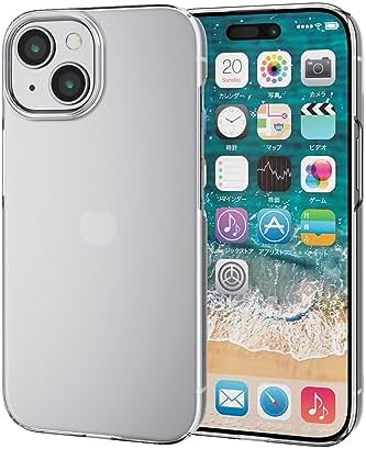 Rakuten - 【ポイント2倍】 【クーポン付】 エレコム iPhone15 ケース ハード スリム 1mm 端子周りまで保護 UVコート 傷に強い クリア 送料無料