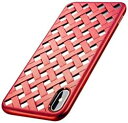 【ポイント2倍】 BaseusiPhoneX 編込み格子柄 保護ケース シリコンラバー使用 アイフォン (レッド)BG09 WIAPIPHX-BG09 送料無料(3)
