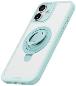Rakuten - 【ポイント2倍】 【クーポン付】 MagGo Magnetic Case (2-in-1, 360シリコンリング, iPhone 16用) ミントブルー MagSafe対応 リングスタンド付き iPhone シリーズ
