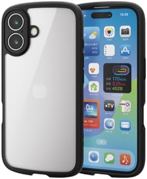 Rakuten - 【ポイント2倍】 【クーポン付】 iPhone 16 ケース クリア 耐衝撃 衝撃吸収 極限設計 ハイブリッド 薄型 軽量 ストラップホール付き 全周エアークッション ストラップホルダーシート付 TOUGH SLIM LITE ブラック PM-A24ATSLFCKBK