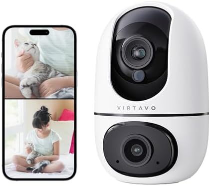 ペットカメラ 室内用 見守りカメラ2レンズ・自動追尾・常時録画Wi?Fi 防犯カメラ PTZ 2MP 双方向通話 動体検知 カラー暗視 MicroSD/クラウド録画 スマホ通知 ベビーモニター 日本語説明書 小型 家庭用 高齢者 子供 犬 猫
