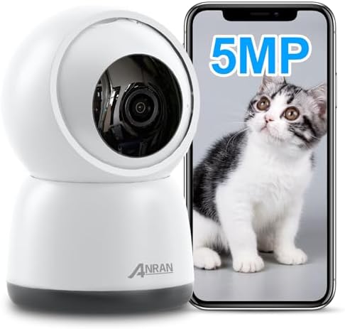 2.4G/5Ghzwifi対応・自動追尾・24時間常時録画見守りカメラ 防犯カメラ 室内 ペットカメラ ANRAN ネットワークカメラ 360°PTZ機能 可自動追尾 500万画素 監視カメラ 双方向音声 室内 赤外線暗視 24時間録画 夜間撮影 音声/モーション検知 警報通知