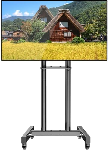 【ポイント2倍】 【クーポン付】 テレビスタンドキャスター付き床置き26~60インチ液晶4K LED 対応,移動式 ハイタイプ 棚板付き 高さ調節可能 自立式 可動式 テレビ台 壁寄せ tvスタンド VESA 100x100-400x400 mm,32 37 40 43 47 49 50 55 60型TV Stand