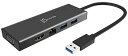 【200円引クーポン付】 j5 create USB 3.0 5in1 デュアルモニタ ミニドック マルチ ハブ ブラック USB3.0x2, HDMI, 送料無料