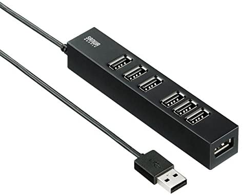 【ポイント2倍】 【300円引クーポン付】 サンワサプライ USB2.0ハブ(7ポート) USB-2H701BK 送料無料