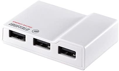 【200円引クーポン付】 BUFFALO 電源連動節電機能付き 4ポートセルフパワーハブ ホワイト BSH4AE12WH 送料無料