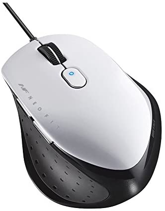 【ポイント2倍】 【200円引クーポン付】 BUFFALO 有線 BlueLED 5ボタン ネオフィットマウス Mサイズ ホワイト BSMBU515MWH 送料無料