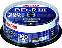 【500円引クーポン付】 バッファロー ブルーレイディスク BD-R DL 1回録画用 50GB 20枚 スピンドル 片面2層 1-6倍速 送料無料