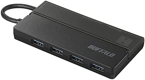 【200円引クーポン付】 バッファロー USB3.0 バス 4ポート ケーブル収納 抗菌・抗ウイルス ブラック BSH4U135U3VBBK 送料無料