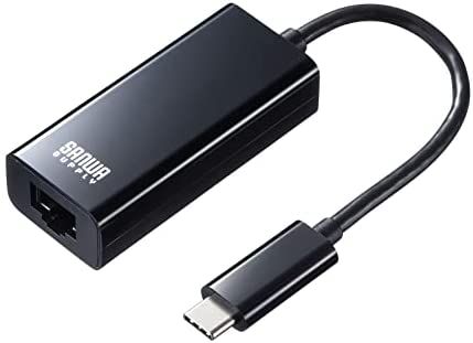【200円引クーポン付】 サンワサプライ USB3.2 TypeC-LAN変換アダプタ(ブラック) USB-CVLAN2BKN 送料無料