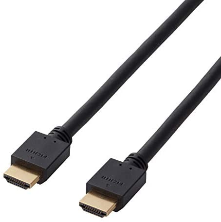 エレコム HDMI ケーブル 5m 4K × 2K対応 ブラック DH-HD14EB50BK＜店内2点以上お買上げでさらに200円引クーポン進呈＞ エレコム HDMI ケーブル 5m 4K × 2K対応 ブラック DH-HD14EB50BK 送料無料 【 仕様 】■ 対応機種:HDMI(タイプA・19ピン)側:HDMI入力端子を持つ液晶テレビ、プラズマテレビ、プロジェクター等、HDMI(タイプA・19ピン)側:HDMI出力端子を持つAV機器、ゲーム機等■ 規格:High Speed with Ethernet■ コネクタ形状:HDMI(タイプA・19ピン) - HDMI(タイプA・19ピン)■ ケーブルタイプ:ノーマルタイプ■ 伝送速度:10.2Gbps■ 対応解像度:4K×2K(30p)対応■ シールド方法:線材部:3重シールド コネクタ部:金属シェルシールド■ プラグメッキ仕様:金メッキ■ ケーブル長:5.0m■ ケーブル太さ:φ6.5mm■ カラー:ブラック■ 環境配慮事項:EU RoHS指令準拠(10物質)【 説明 】■ 1本のケーブルで映像信号と音声信号を伝送できる、HDMI規格認証済みの高品位なHDMIケーブルです。■ 1本のケーブルで非圧縮デジタルハイビジョンの映像信号、マルチチャンネルデジタル音声(サラウンド)信号の伝送に加え、イーサネット接続も可能なHEC機能に対応しています。■ シェル部分の断面は18×8.5mm、長さは18.5mmとコンパクトサイズを実現しています。狭い場所でも抜き差ししやすく、干渉しにくい構造です。■ シェル部分を台形にデザインしたことで、触るだけでコネクタの向きを識別可能です。■ 従来品よりも最大約22%細型化したスリムケーブルで、取り回しや配線がしやすく邪魔になりません。■ 3DフルHD(1080p×2画面)を超える、4K2K(4096×2160px/30fps)の映像も伝送可能です。■ 外部ノイズの干渉から信号を保護する3重シールドケーブルを採用しています。■ 10.2Gbpsの高速伝送が可能な「HIGH SPEED」モデルです。■ デジタル音声をテレビなどからAVアンプなどへ伝送できる、ARC(オーディオリターンチャンネル)に対応しています。■ コネクタ部分へのノイズの侵入を防ぐ金属シェルコネクタを採用しています。■ サビなどに強く信号劣化を抑える金メッキプラグを採用 しています。【商品に関するお問い合わせ】エレコム総合インフォメーションセンターTEL. 0570-084-465FAX. 0570-050-012受付時間 / 10:00~19:00 年中無休1本のケーブルで映像信号と音声信号を伝送できる、HDMI規格認証済みの高品位なHDMIケーブルです。 1本のケーブルで非圧縮デジタルハイビジョンの映像信号、マルチチャンネルデジタル音声(サラウンド)信号の伝送に加え、イーサネット接続も可能なHEC機能に対応しています。 シェル部分の断面は18×8.5mm、長さは18.5mmとコンパクトサイズを実現しています。狭い場所でも抜き差ししやすく、干渉しにくい構造です。 シェル部分を台形にデザインしたことで、触るだけでコネクタの向きを識別可能です。 従来品よりも最大約22%細型化したスリムケーブルで、取り回しや配線がしやすく邪魔になりません。