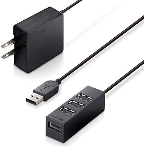 【200円引クーポン付】 エレコム USBハブ 2.0 セルフパワー 4ポート 機能主義 1m MacBook/Surface 送料無料