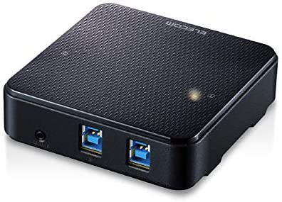 【200円引クーポン付】 エレコム USB切替器 PC→2ポート USB3.0→4ポート 手元スイッチ ブラック U3SW-T2 送料無料